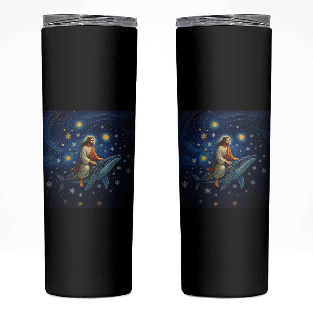 Jesus Christian Skinny Tumbler Stary Night Van Gogh Christmas - Wonder Print Shop