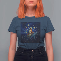 Jesus Christian T Shirt For Women Stary Night Van Gogh Christmas - Wonder Print Shop