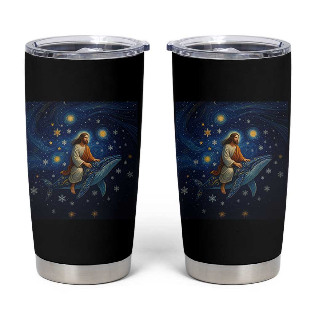Jesus Christian Tumbler Cup Stary Night Van Gogh Christmas - Wonder Print Shop