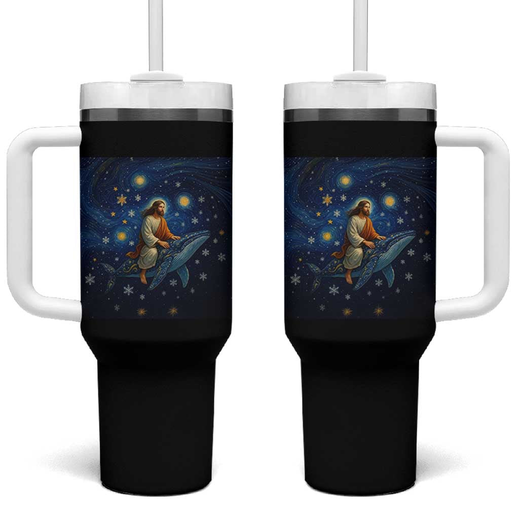 Jesus Christian Tumbler With Handle Stary Night Van Gogh Christmas - Wonder Print Shop