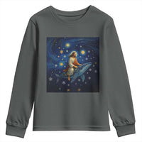 Jesus Christian Youth Sweatshirt Stary Night Van Gogh Christmas - Wonder Print Shop