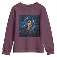 Jesus Christian Youth Sweatshirt Stary Night Van Gogh Christmas - Wonder Print Shop