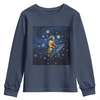 Jesus Christian Youth Sweatshirt Stary Night Van Gogh Christmas - Wonder Print Shop