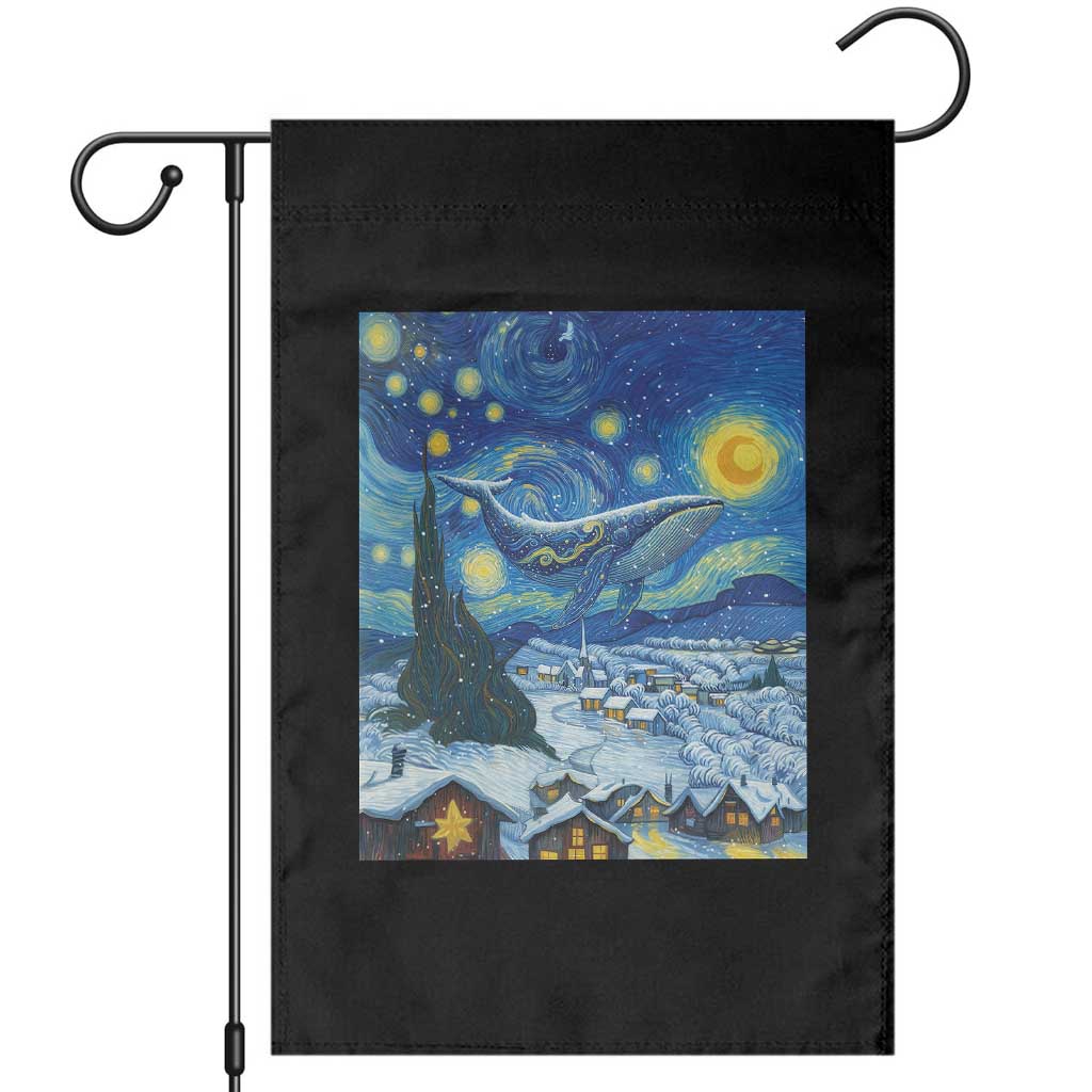 Whale Christmas Garden Flag Stary Night Van Gogh Christmas - Wonder Print Shop