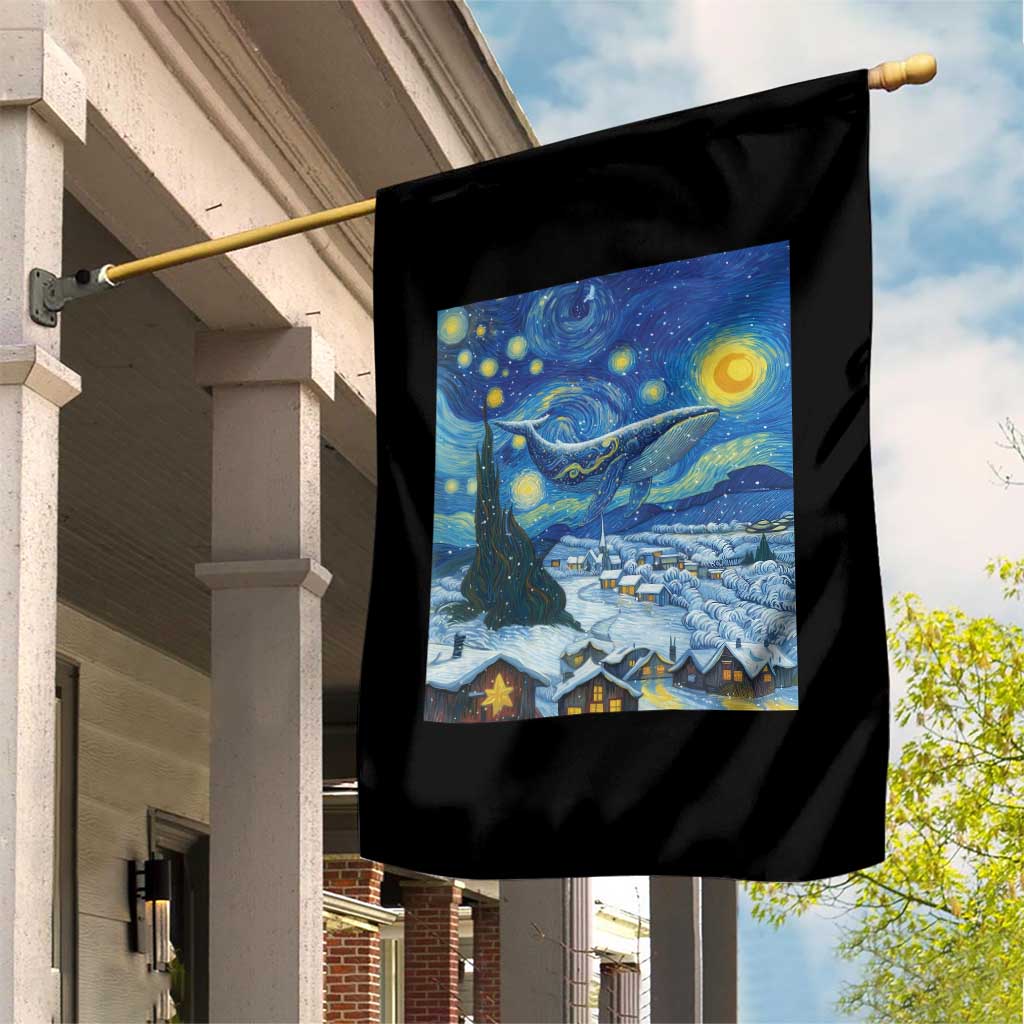 Whale Christmas Garden Flag Stary Night Van Gogh Christmas - Wonder Print Shop