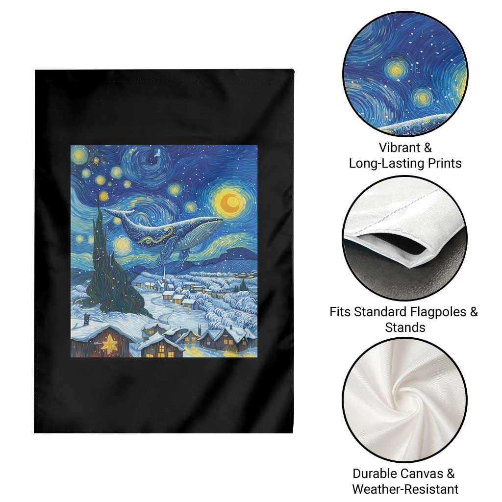 Whale Christmas Garden Flag Stary Night Van Gogh Christmas - Wonder Print Shop