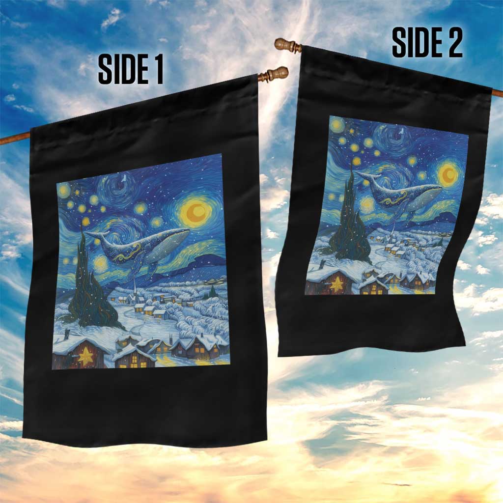 Whale Christmas Garden Flag Stary Night Van Gogh Christmas - Wonder Print Shop