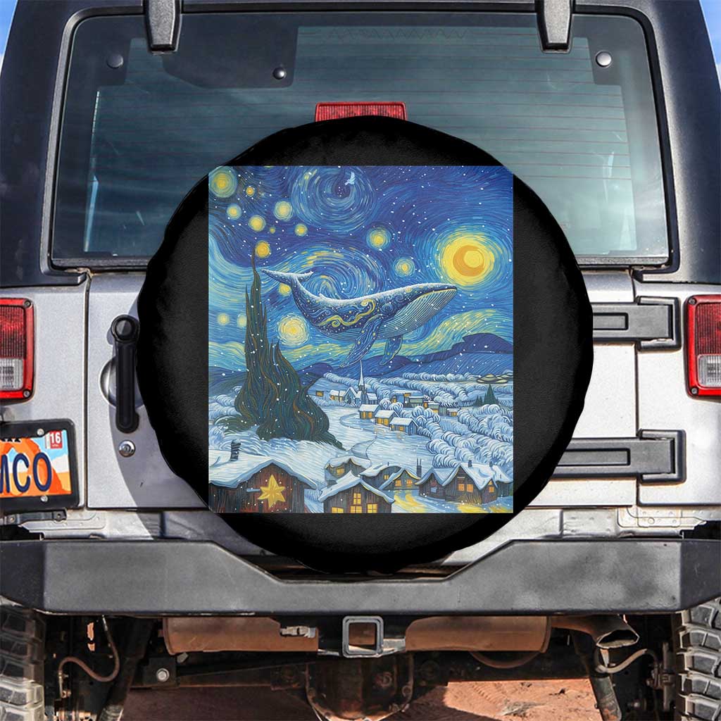 Whale Christmas Spare Tire Cover Stary Night Van Gogh Christmas - Wonder Print Shop