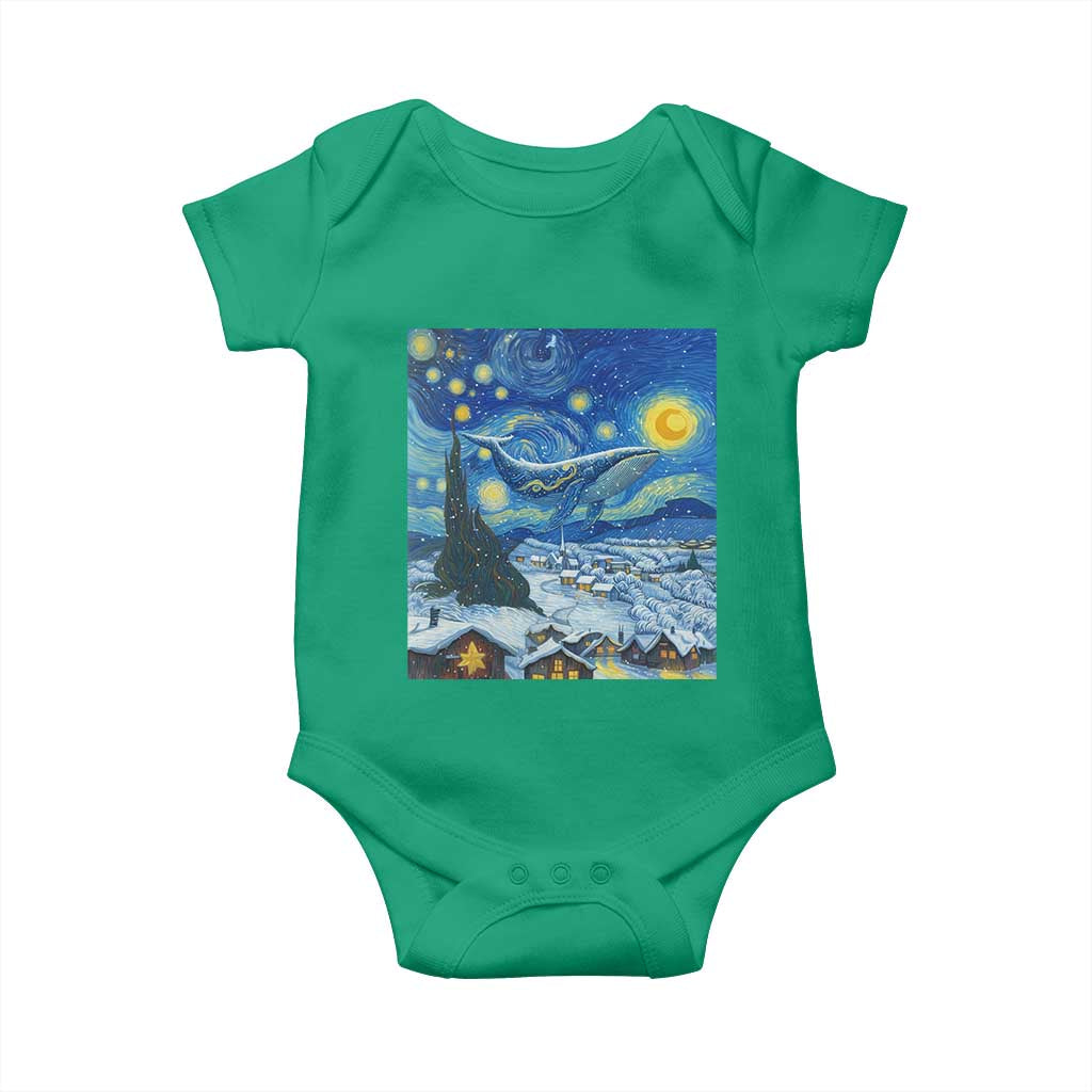 Whale Christmas Baby Onesie Stary Night Van Gogh Christmas - Wonder Print Shop
