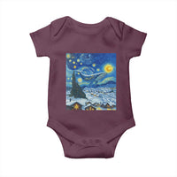 Whale Christmas Baby Onesie Stary Night Van Gogh Christmas - Wonder Print Shop