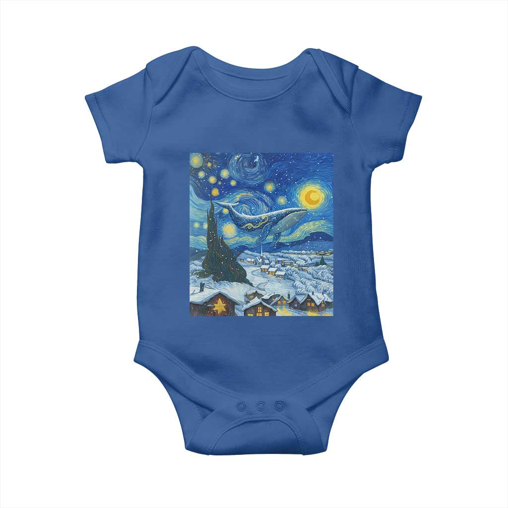Whale Christmas Baby Onesie Stary Night Van Gogh Christmas - Wonder Print Shop