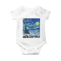Whale Christmas Baby Onesie Stary Night Van Gogh Christmas - Wonder Print Shop