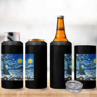 Whale Christmas 4 in 1 Can Cooler Tumbler Stary Night Van Gogh Christmas - Wonder Print Shop