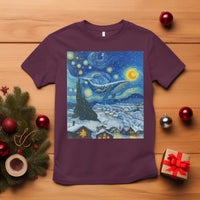 Whale Christmas T Shirt Stary Night Van Gogh Christmas - Wonder Print Shop