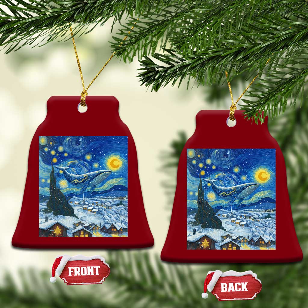 Whale Xmas Ceramic Ornament Stary Night Van Gogh Xmas - Wonder Print Shop