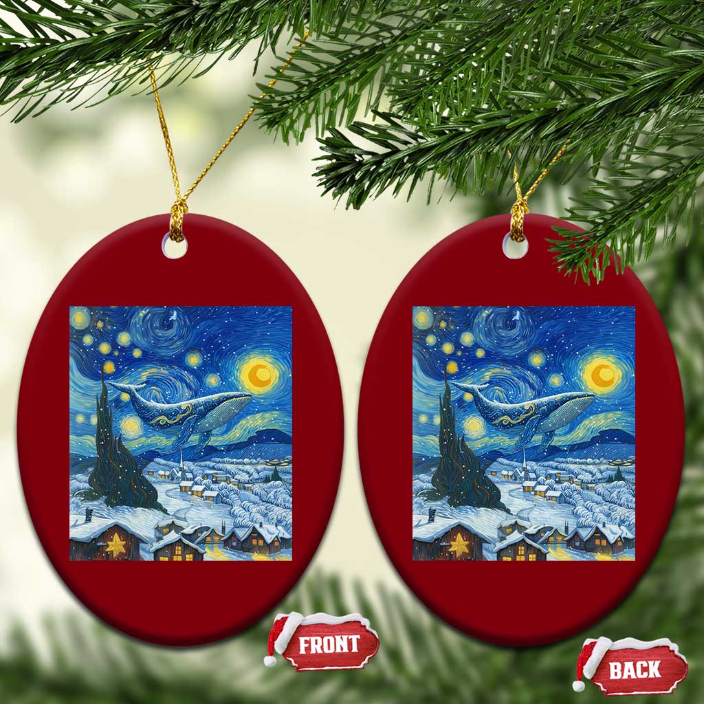 Whale Xmas Ceramic Ornament Stary Night Van Gogh Xmas - Wonder Print Shop