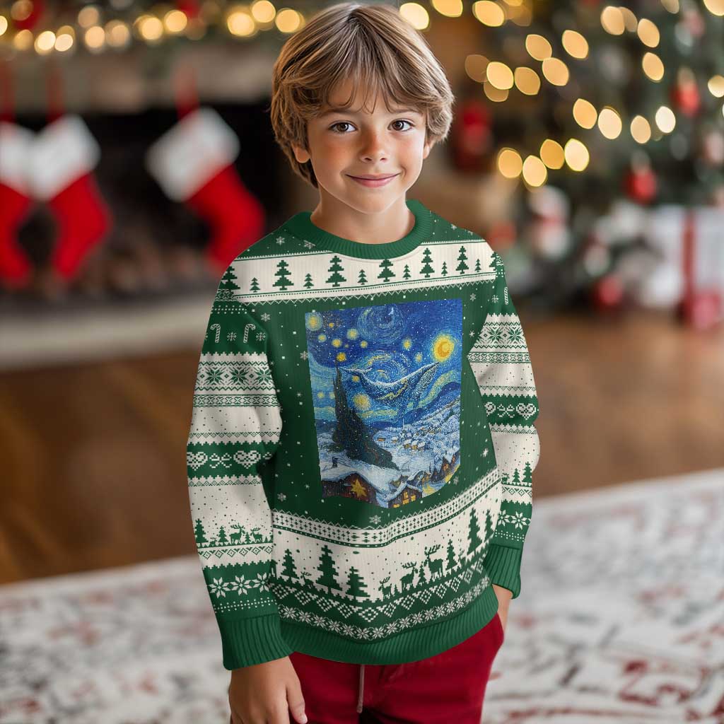 Whale Xmas Ugly Christmas Sweater Stary Night Van Gogh Xmas - Wonder Print Shop