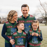 Whale Xmas V-Neck Knit Sweater Vest Stary Night Van Gogh Xmas - Wonder Print Shop