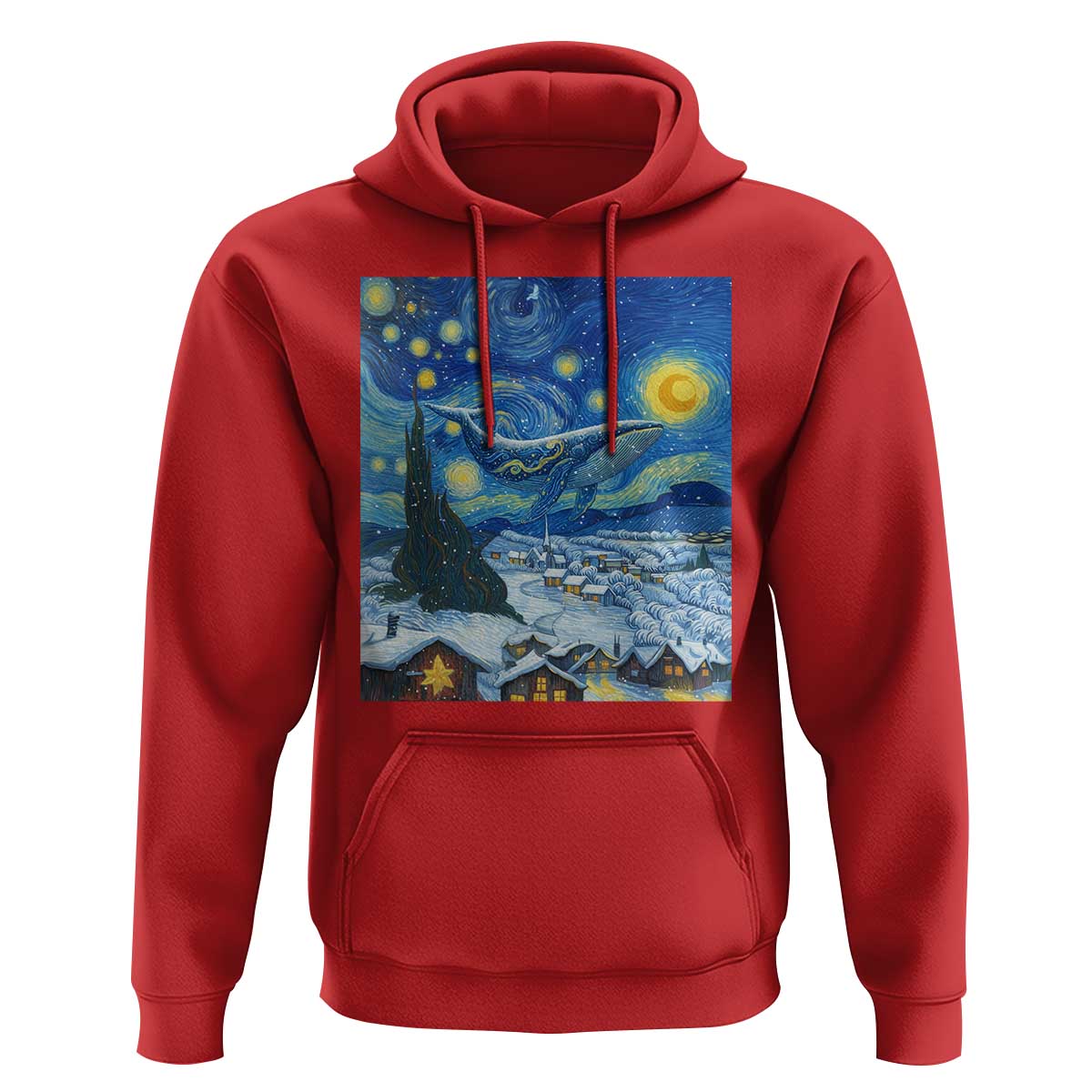 Whale Christmas Hoodie Stary Night Van Gogh Christmas - Wonder Print Shop