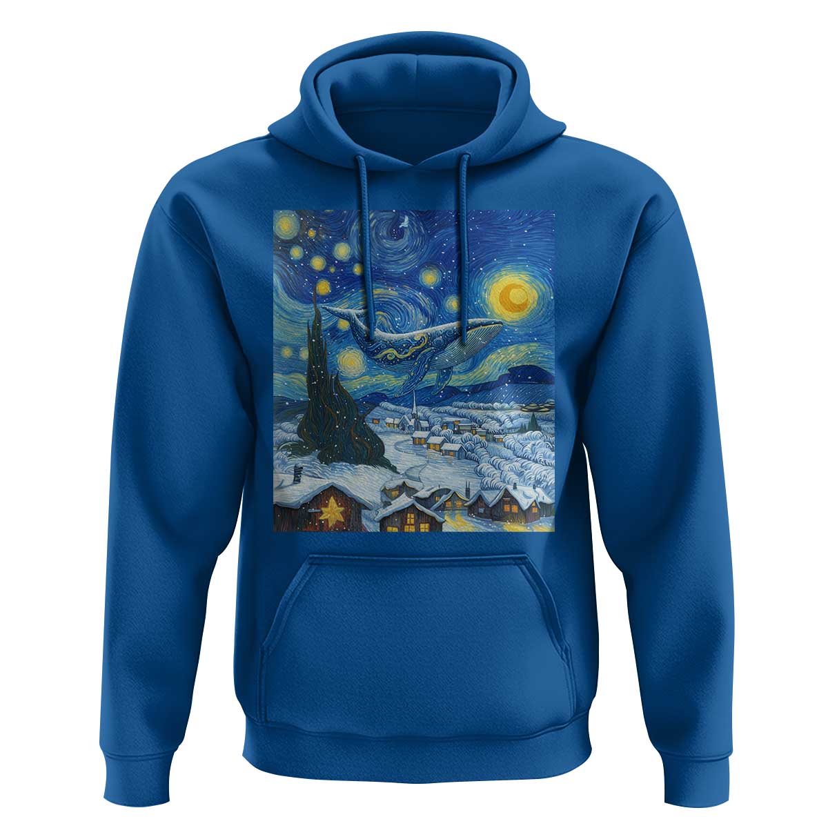 Whale Christmas Hoodie Stary Night Van Gogh Christmas - Wonder Print Shop