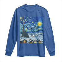 Whale Christmas Long Sleeve Shirt Stary Night Van Gogh Christmas - Wonder Print Shop