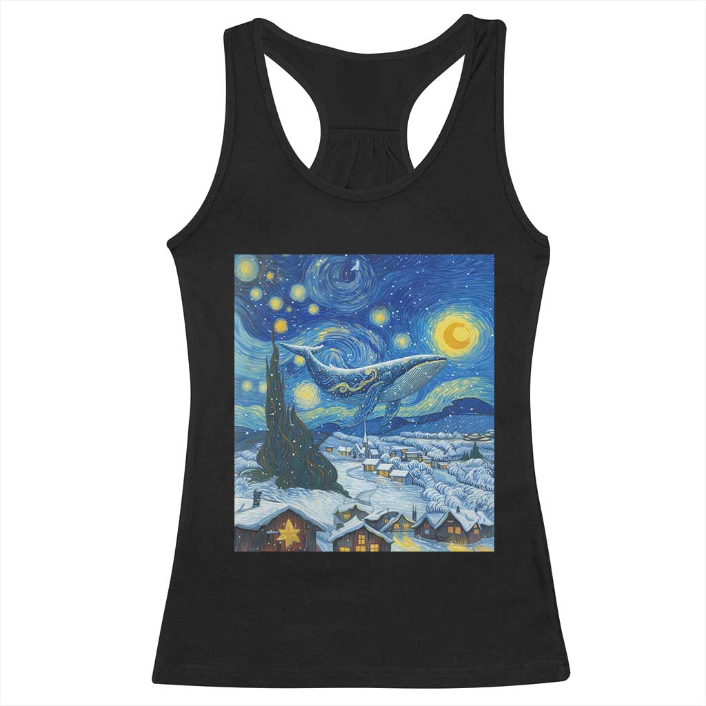 Whale Christmas Racerback Tank Top Stary Night Van Gogh Christmas - Wonder Print Shop