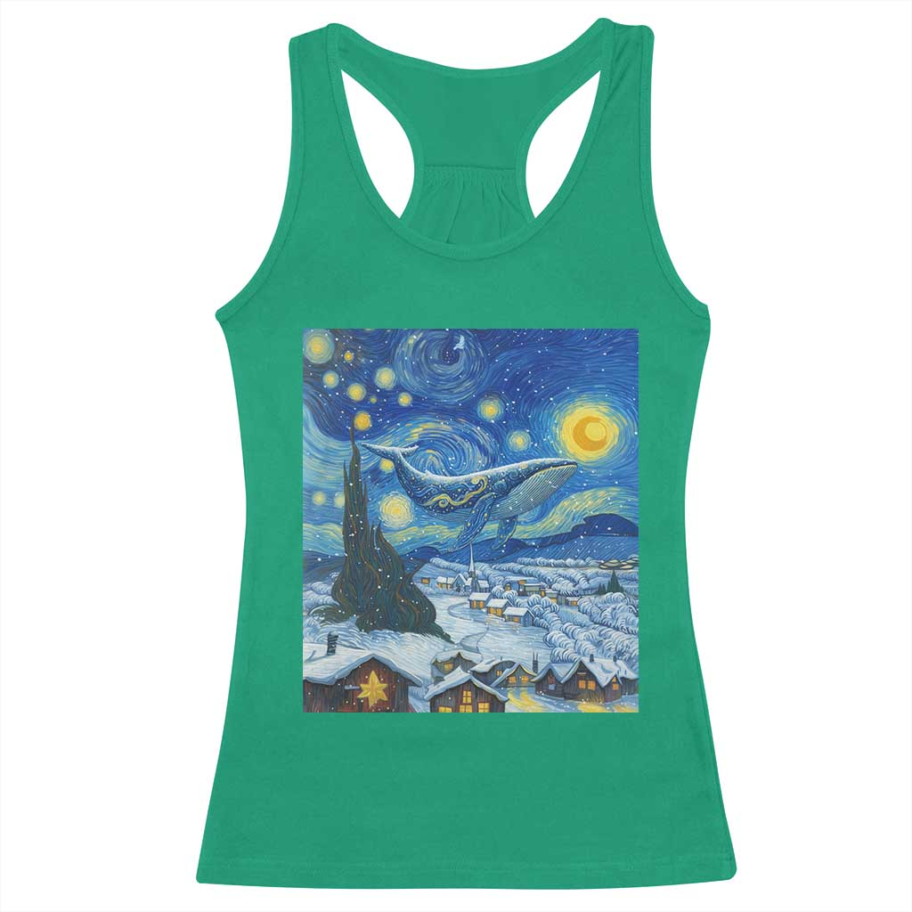Whale Christmas Racerback Tank Top Stary Night Van Gogh Christmas - Wonder Print Shop