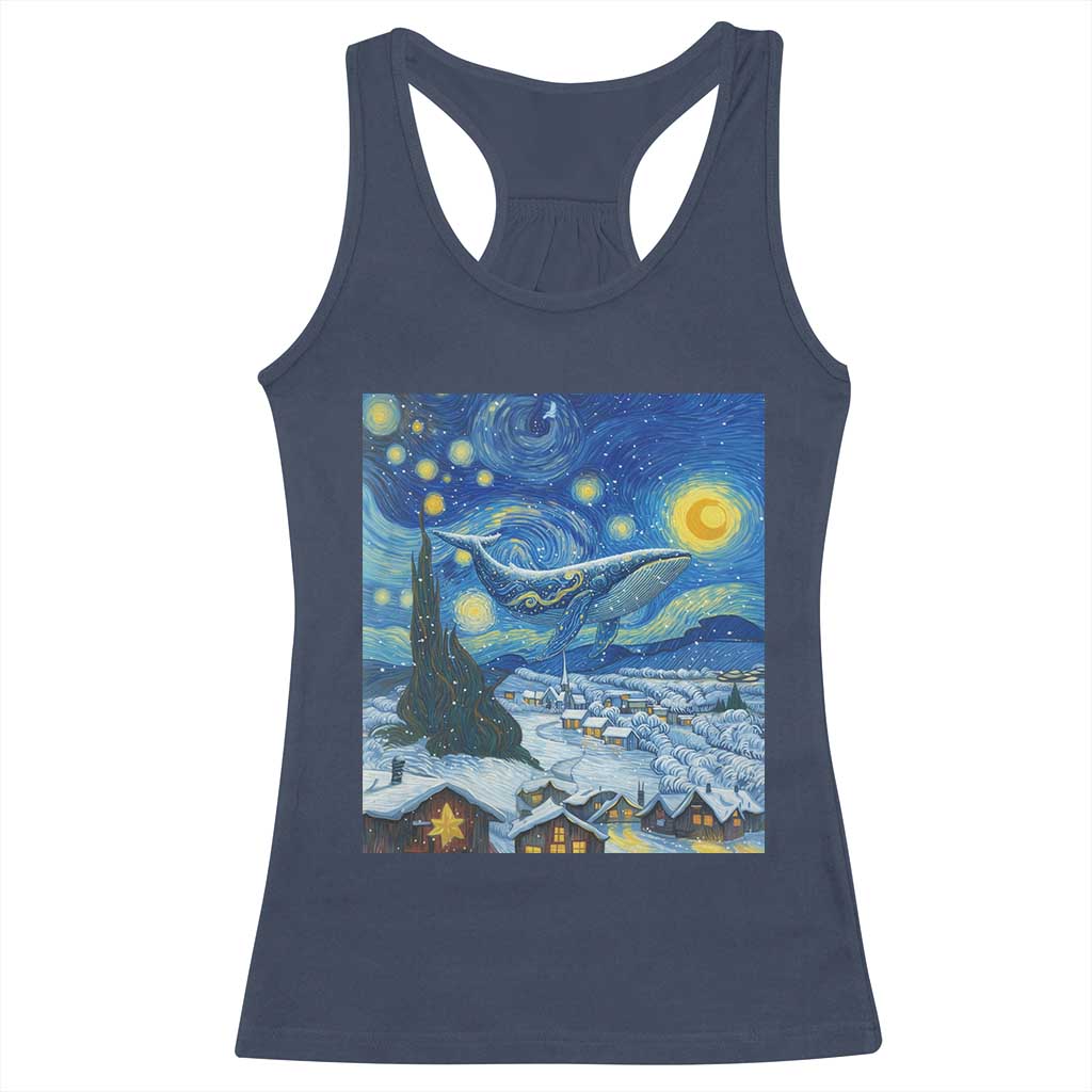 Whale Christmas Racerback Tank Top Stary Night Van Gogh Christmas - Wonder Print Shop