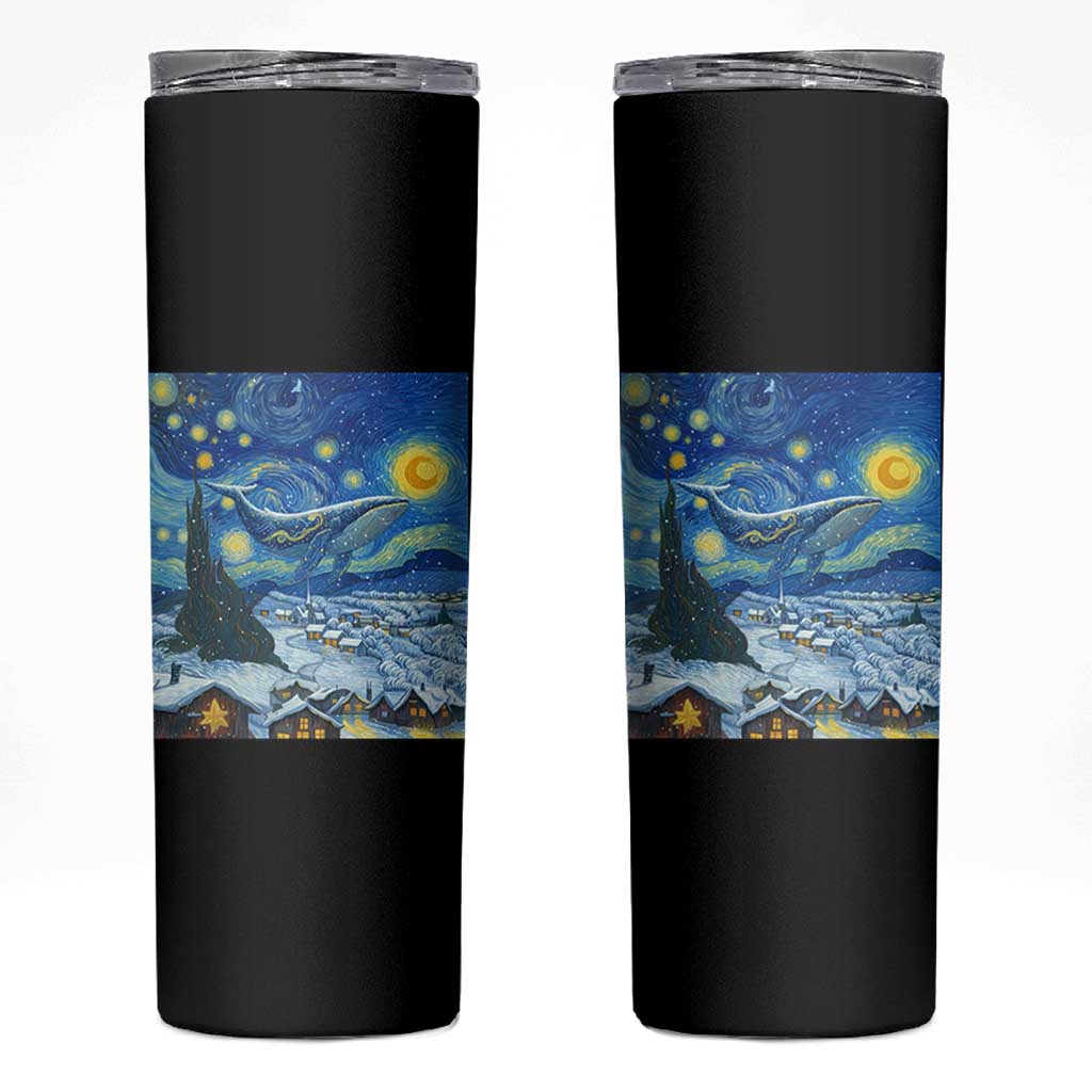 Whale Christmas Skinny Tumbler Stary Night Van Gogh Christmas - Wonder Print Shop