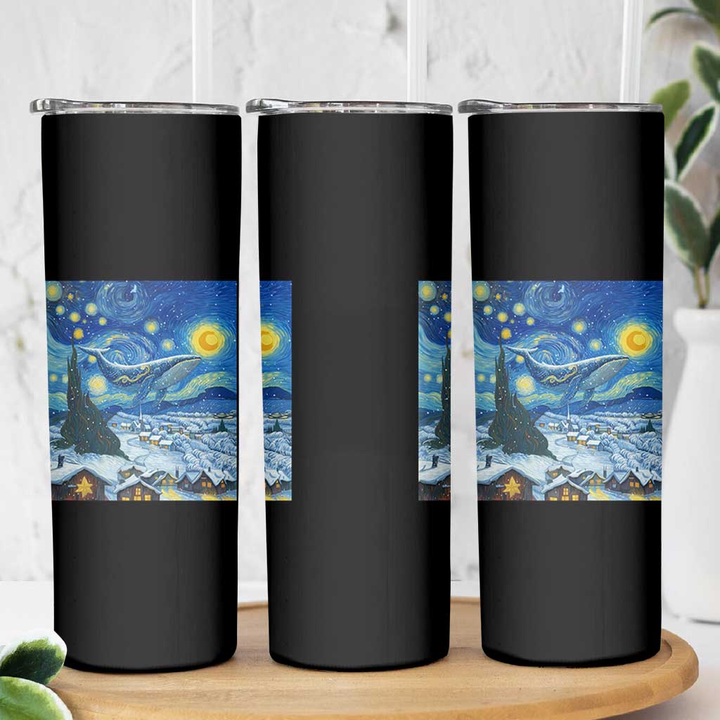 Whale Christmas Skinny Tumbler Stary Night Van Gogh Christmas - Wonder Print Shop