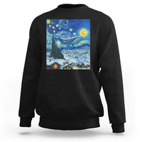 Whale Christmas Sweatshirt Stary Night Van Gogh Christmas - Wonder Print Shop