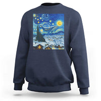 Whale Christmas Sweatshirt Stary Night Van Gogh Christmas - Wonder Print Shop