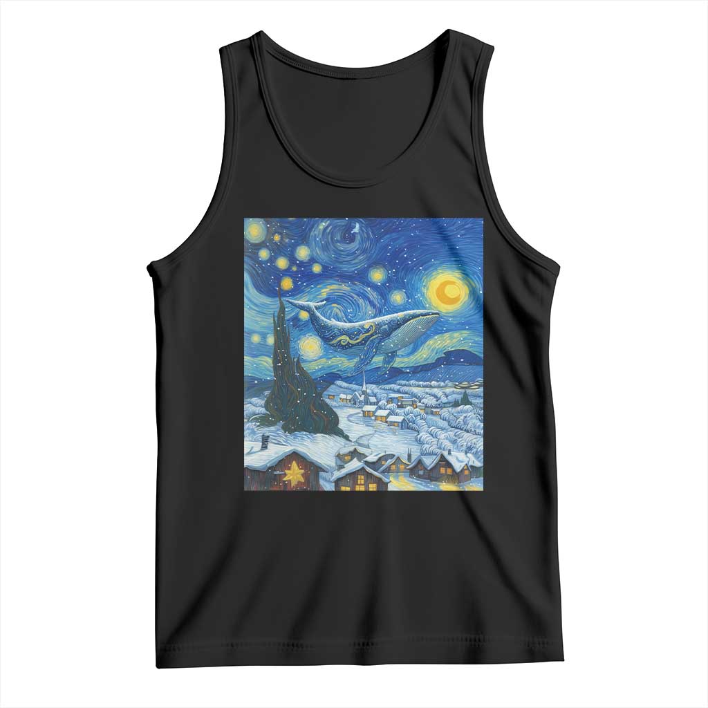 Whale Christmas Tank Top Stary Night Van Gogh Christmas - Wonder Print Shop