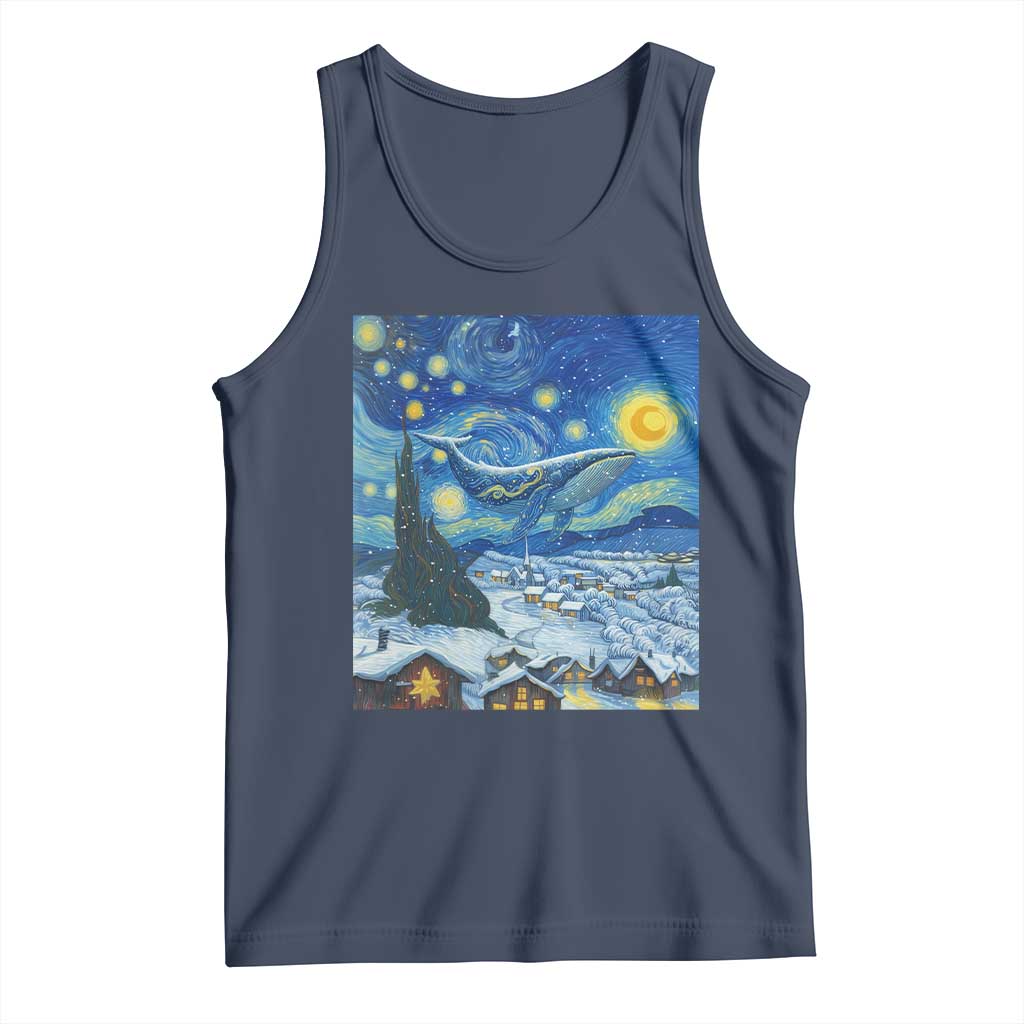 Whale Christmas Tank Top Stary Night Van Gogh Christmas - Wonder Print Shop