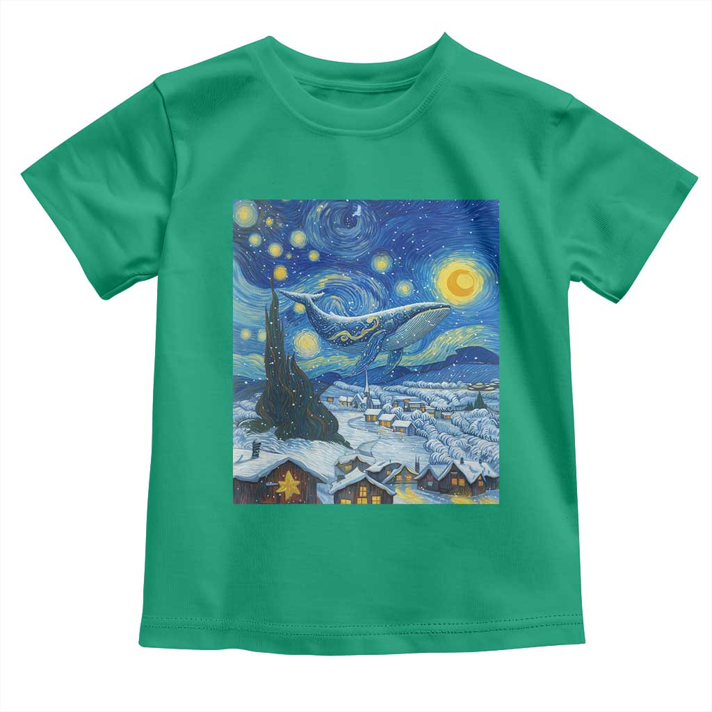 Whale Christmas Toddler T Shirt Stary Night Van Gogh Christmas - Wonder Print Shop