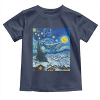 Whale Christmas Toddler T Shirt Stary Night Van Gogh Christmas - Wonder Print Shop