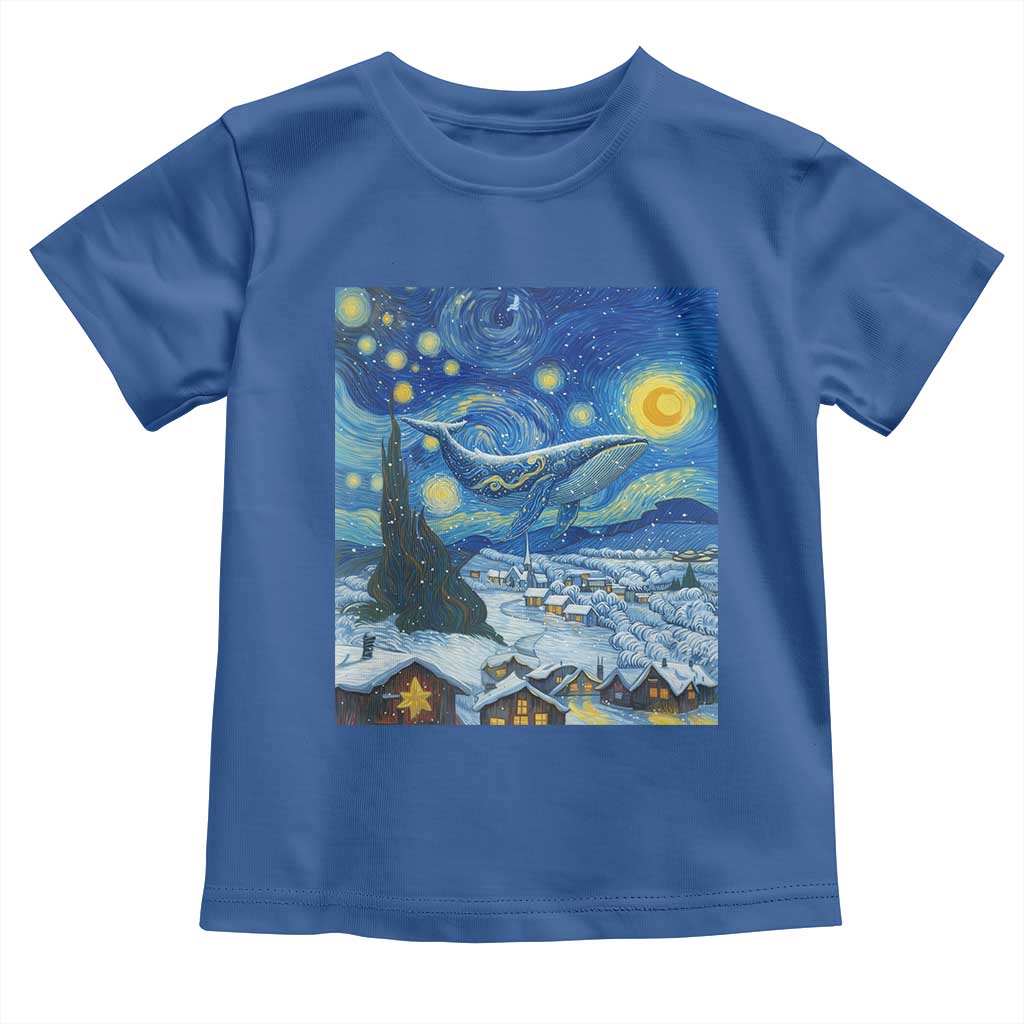 Whale Christmas Toddler T Shirt Stary Night Van Gogh Christmas - Wonder Print Shop