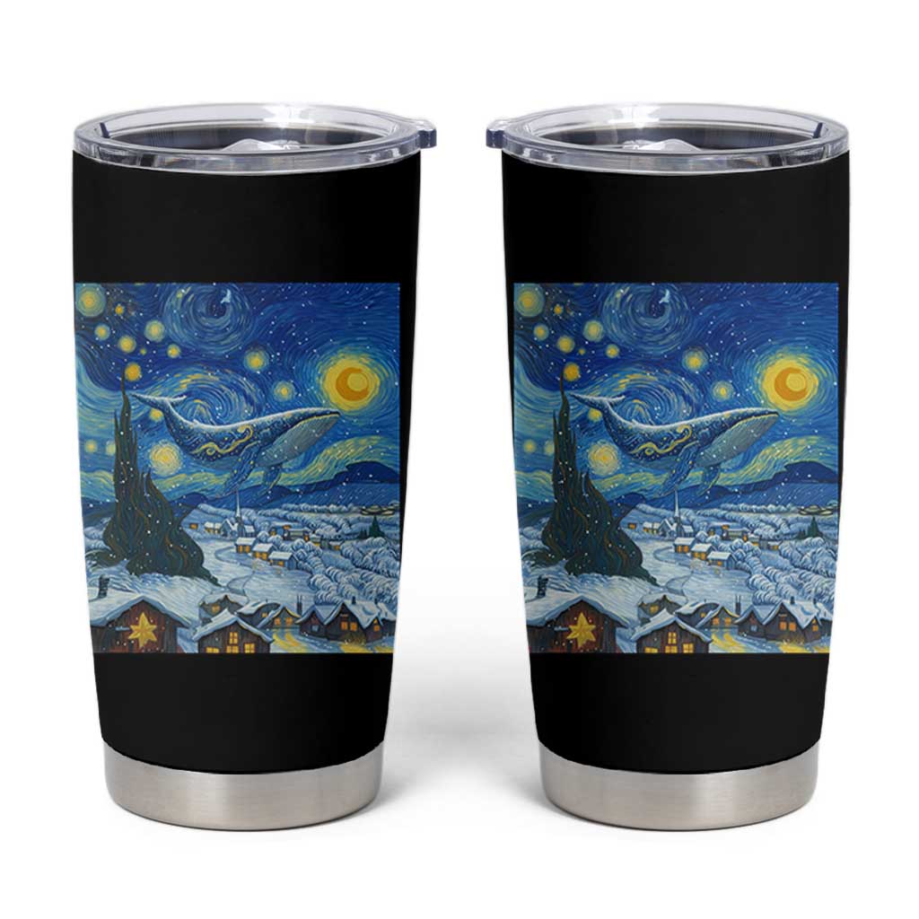 Whale Christmas Tumbler Cup Stary Night Van Gogh Christmas - Wonder Print Shop