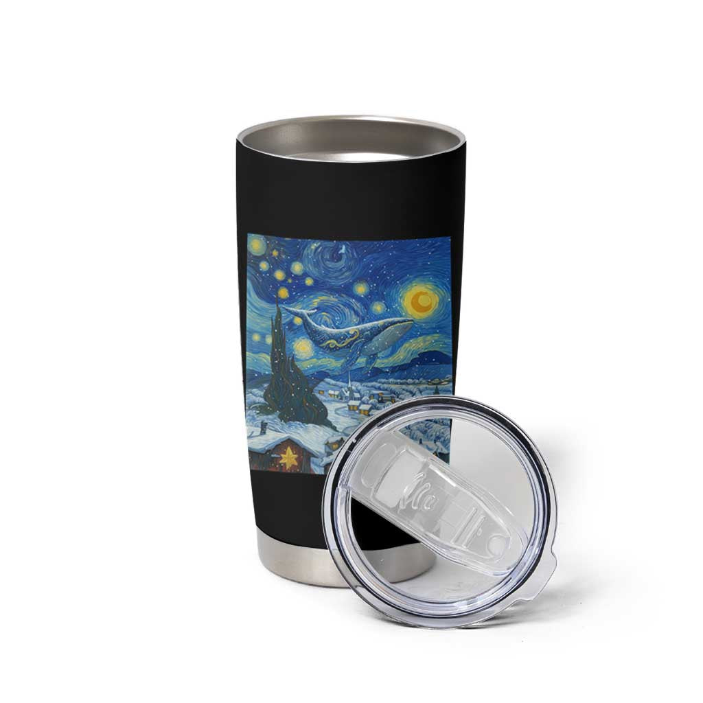 Whale Christmas Tumbler Cup Stary Night Van Gogh Christmas - Wonder Print Shop