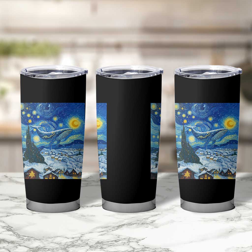 Whale Christmas Tumbler Cup Stary Night Van Gogh Christmas - Wonder Print Shop