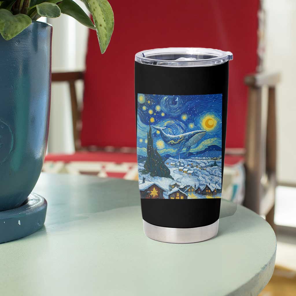 Whale Christmas Tumbler Cup Stary Night Van Gogh Christmas - Wonder Print Shop