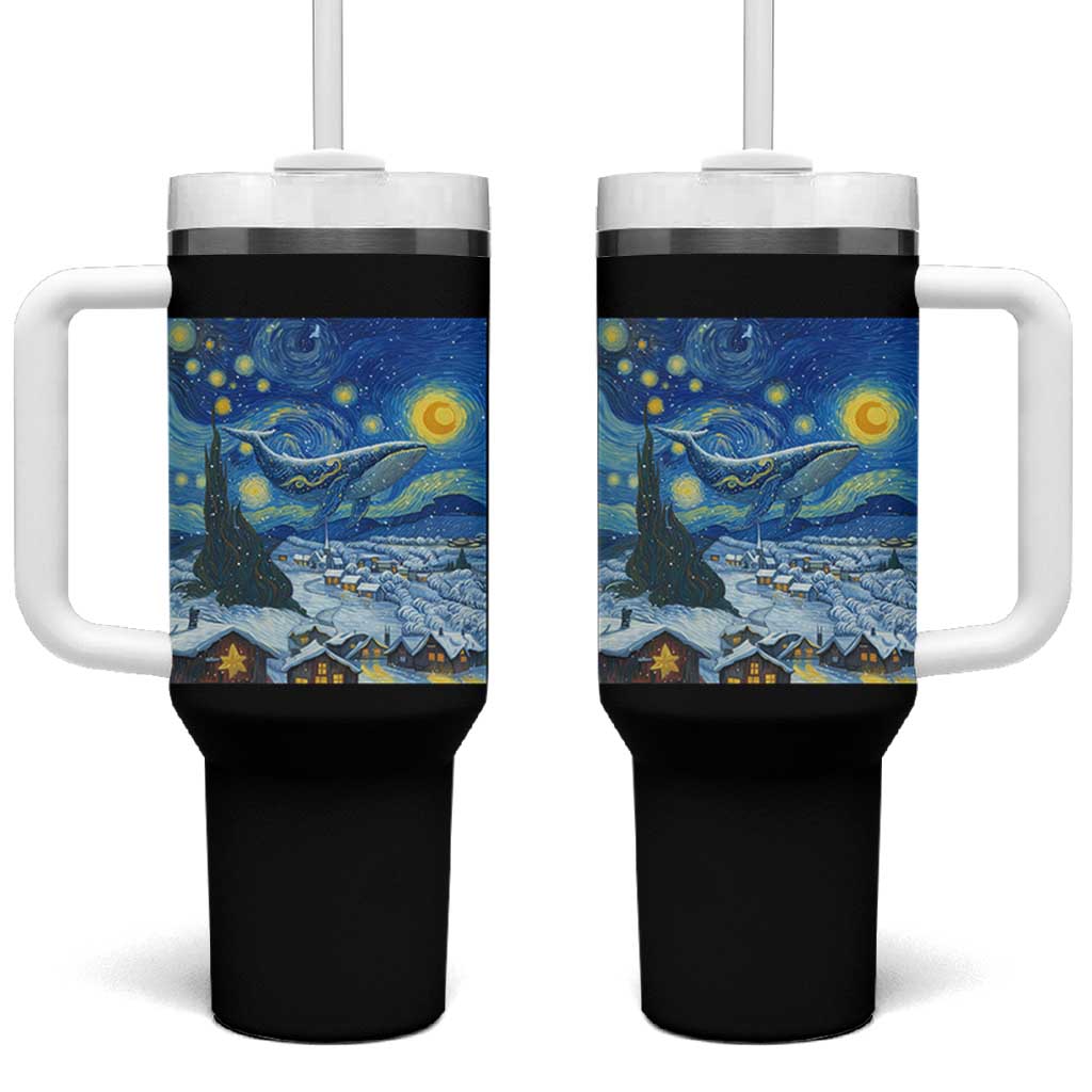 Whale Christmas Tumbler With Handle Stary Night Van Gogh Christmas - Wonder Print Shop