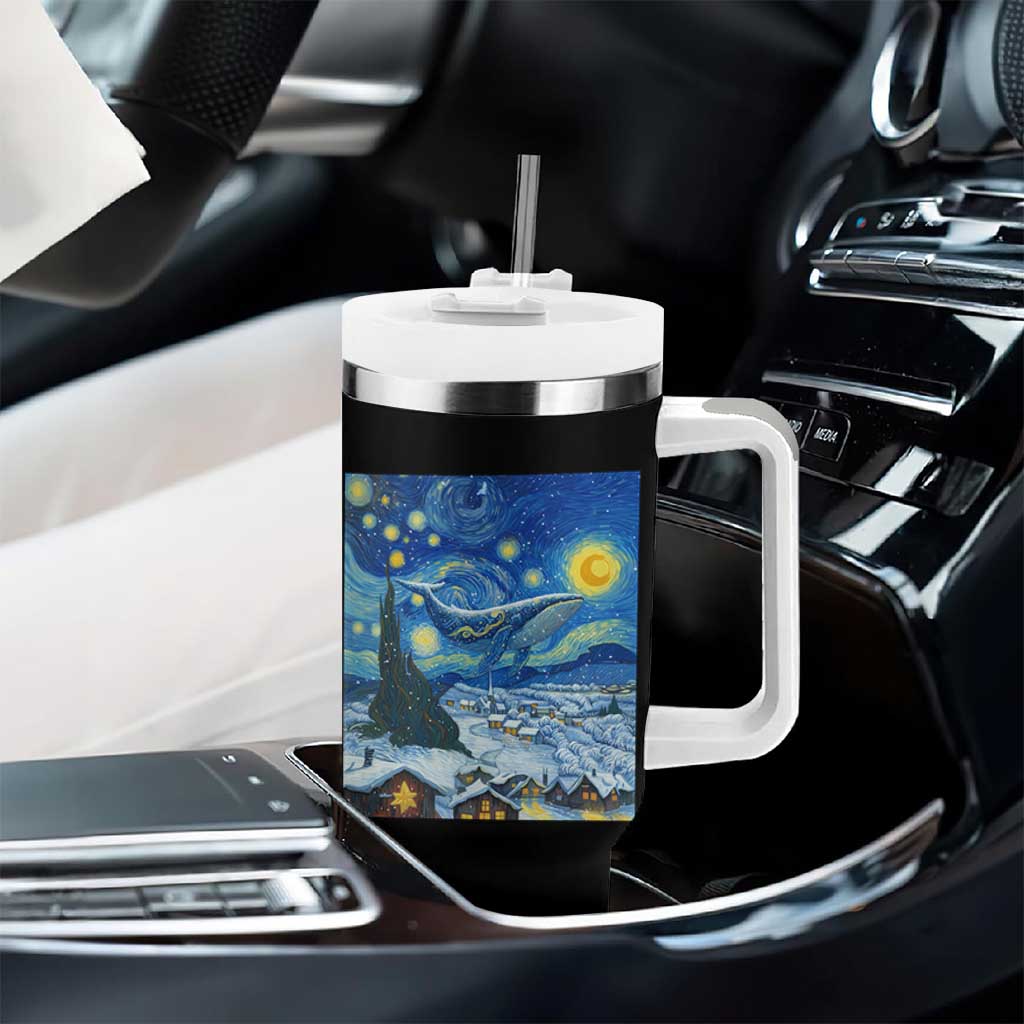 Whale Christmas Tumbler With Handle Stary Night Van Gogh Christmas - Wonder Print Shop