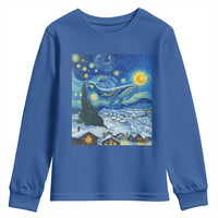 Whale Christmas Youth Sweatshirt Stary Night Van Gogh Christmas - Wonder Print Shop