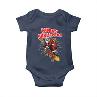 Santa Skateboarding Christmas Baby Onesie Funny Skater Xmas - Wonder Print Shop