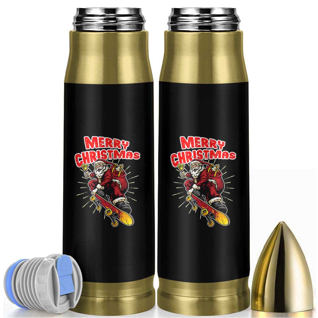 Santa Skateboarding Christmas Bullet Tumbler Funny Skater Xmas - Wonder Print Shop
