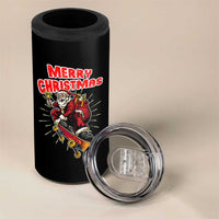 Santa Skateboarding Christmas 4 in 1 Can Cooler Tumbler Funny Skater Xmas - Wonder Print Shop