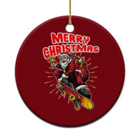 Santa Skateboarding Xmas Ceramic Ornament Funny Skater Xmas - Wonder Print Shop