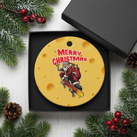Santa Skateboarding Xmas Ceramic Ornament Funny Skater Xmas - Wonder Print Shop