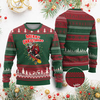 Santa Skateboarding Xmas Ugly Christmas Sweater Funny Skater Xmas - Wonder Print Shop